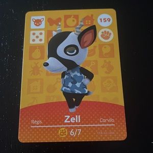 Animal Crossing Amiibo card  #159 Zell